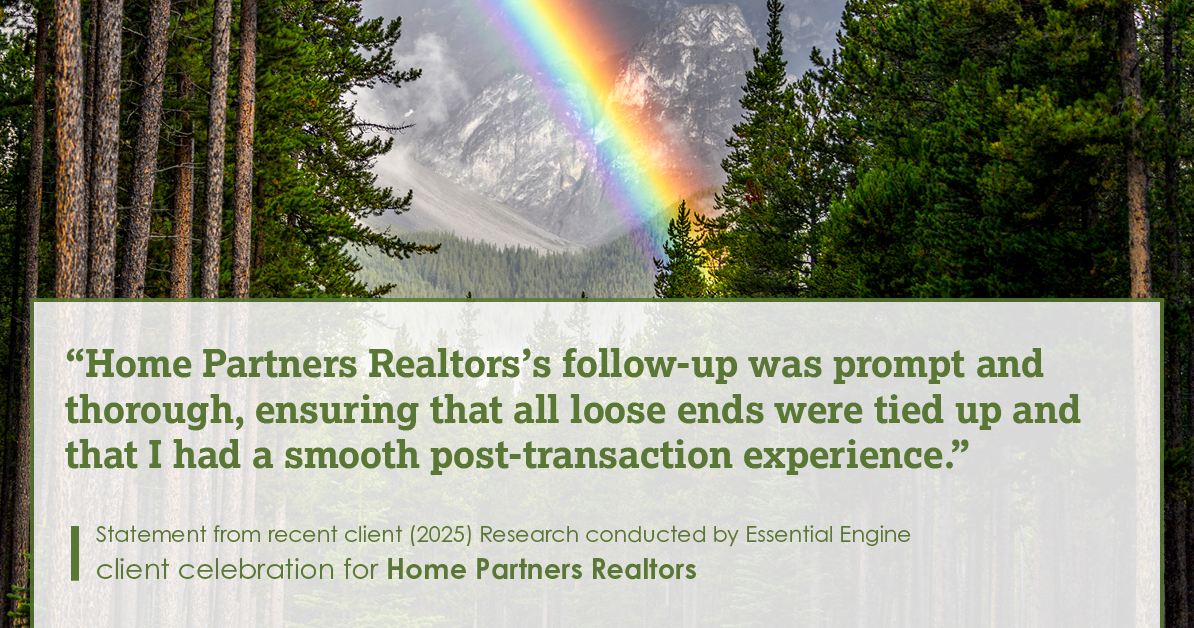 Testimonial for real estate agent Home Partners Realtors with Home Partners Realtors in Dallas, TX: "Home Partners Realtors's follow-up was prompt and thorough, ensuring that all loose ends were tied up and that I had a smooth post-transaction experience."