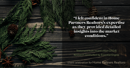 Testimonial for real estate agent Home Partners Realtors with Home Partners Realtors in Dallas, TX: "I felt confident in Home Partners Realtors's expertise as they provided detailed insights into the market conditions."