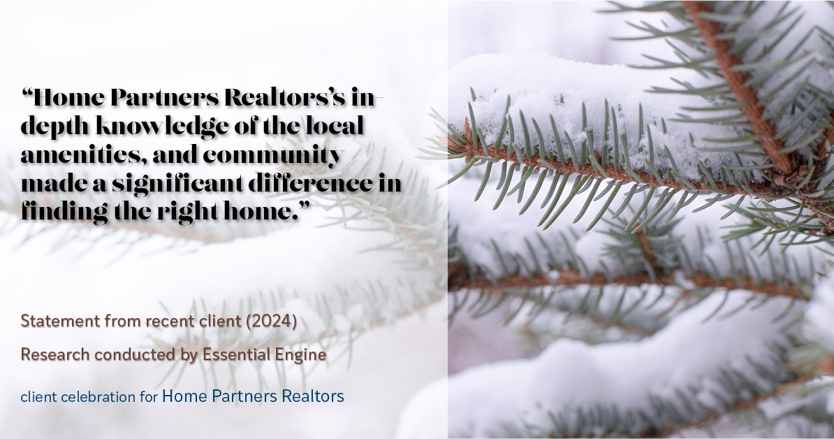 Testimonial for real estate agent Home Partners Realtors with Home Partners Realtors in Dallas, TX: "Home Partners Realtors's in-depth knowledge of the local amenities, and community made a significant difference in finding the right home."