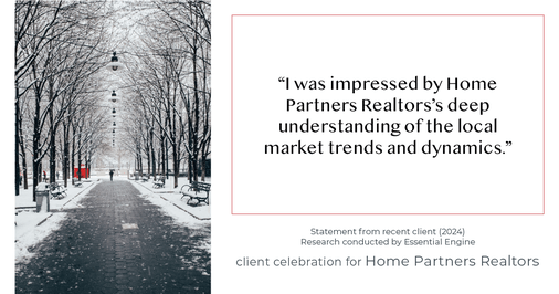 Testimonial for real estate agent Home Partners Realtors with Home Partners Realtors in Dallas, TX: "I was impressed by Home Partners Realtors's deep understanding of the local market trends and dynamics."