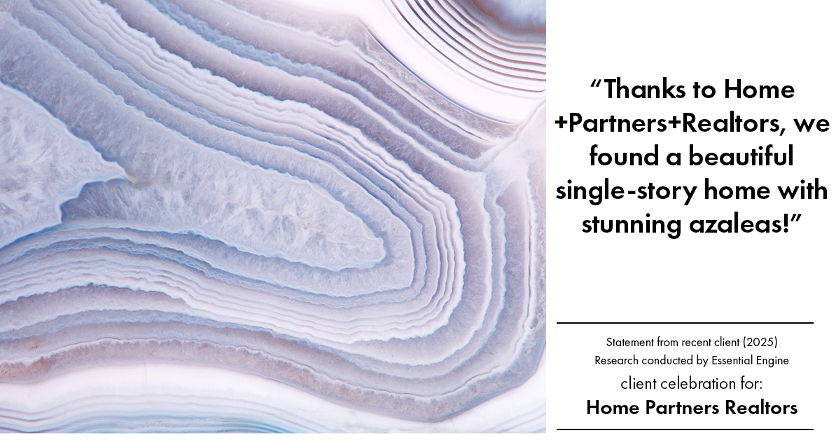 Testimonial for real estate agent Home Partners Realtors with Home Partners Realtors in Dallas, TX: "Thanks to Home+Partners+Realtors, we found a beautiful single-story home with stunning azaleas!"