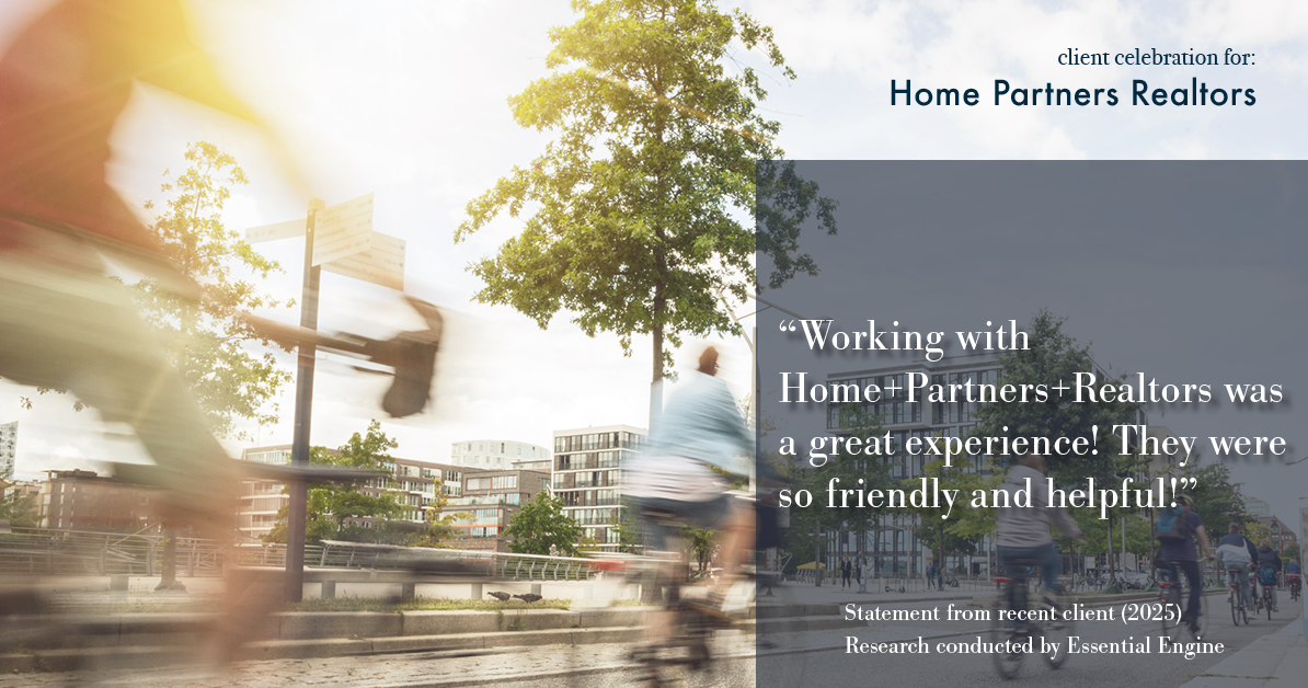 Testimonial for real estate agent Home Partners Realtors with Home Partners Realtors in Dallas, TX: "Working with Home+Partners+Realtors was a great experience! They were so friendly and helpful!"
