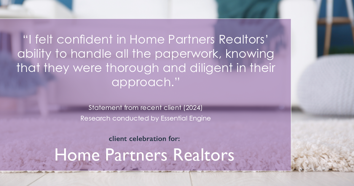 Testimonial for real estate agent Home Partners Realtors with Home Partners Realtors in Dallas, TX: "I felt confident in Home Partners Realtors' ability to handle all the paperwork, knowing that they were thorough and diligent in their approach."