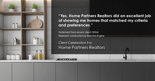Testimonial for real estate agent Home Partners Realtors with Home Partners Realtors in Dallas, TX: "Home Partners Realtors's negotiation skills were instrumental in securing a favorable outcome for me; they were assertive and strategic in their approach."