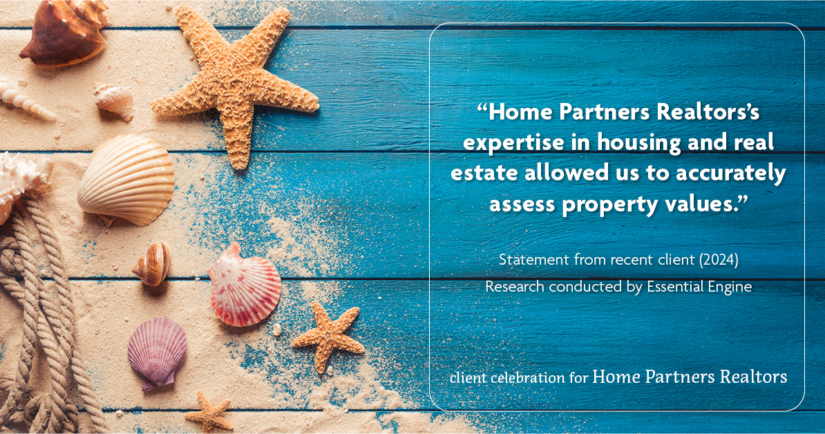 Testimonial for real estate agent Home Partners Realtors with Home Partners Realtors in Dallas, TX: "Home Partners Realtors's expertise in housing and real estate allowed us to accurately assess property values."