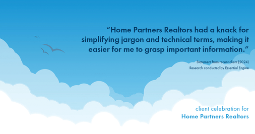 Testimonial for real estate agent Home Partners Realtors with Home Partners Realtors in Dallas, TX: "Home Partners Realtors had a knack for simplifying jargon and technical terms, making it easier for me to grasp important information."