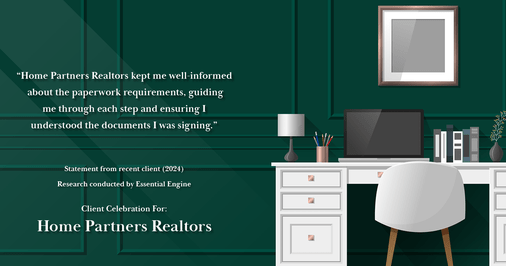 Testimonial for real estate agent Home Partners Realtors with Home Partners Realtors in Dallas, TX: "Home Partners Realtors kept me well-informed about the paperwork requirements, guiding me through each step and ensuring I understood the documents I was signing."