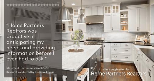 Testimonial for real estate agent Home Partners Realtors with Home Partners Realtors in Dallas, TX: "Home Partners Realtors was proactive in anticipating my needs and providing information before I even had to ask."