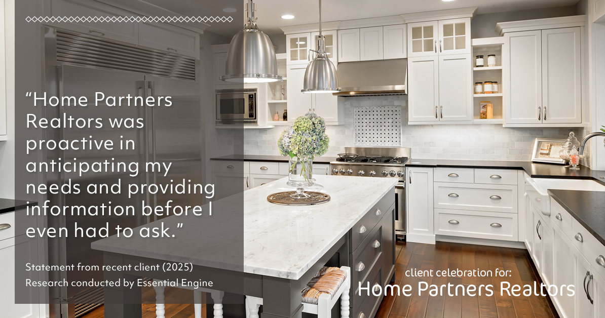 Testimonial for real estate agent Home Partners Realtors with Home Partners Realtors in Dallas, TX: "Home Partners Realtors was proactive in anticipating my needs and providing information before I even had to ask."
