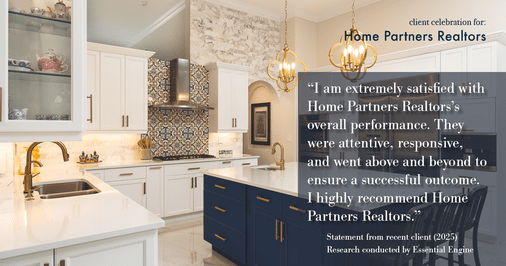 Testimonial for real estate agent Home Partners Realtors with Home Partners Realtors in Dallas, TX: "I am extremely satisfied with Home Partners Realtors's overall performance. They were attentive, responsive, and went above and beyond to ensure a successful outcome. I highly recommend Home Partners Realtors."