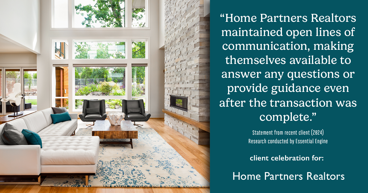 Testimonial for real estate agent Home Partners Realtors with Home Partners Realtors in Dallas, TX: "Home Partners Realtors maintained open lines of communication, making themselves available to answer any questions or provide guidance even after the transaction was complete."