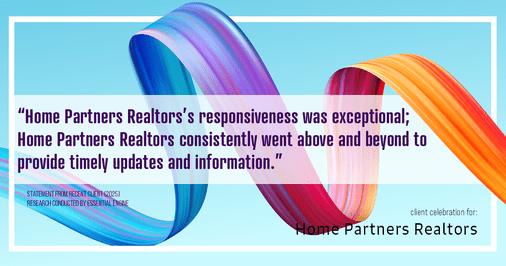 Testimonial for real estate agent Home Partners Realtors with Home Partners Realtors in Dallas, TX: "Home Partners Realtors's responsiveness was exceptional; Home Partners Realtors consistently went above and beyond to provide timely updates and information."
