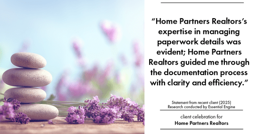 Testimonial for real estate agent Home Partners Realtors with Home Partners Realtors in Dallas, TX: "Home Partners Realtors's expertise in managing paperwork details was evident; Home Partners Realtors guided me through the documentation process with clarity and efficiency."