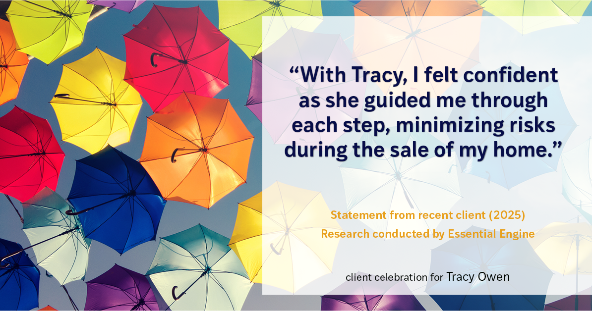 Testimonial for real estate agent Tracy Owen with Premiere Property Group, LLC in Vancouver, Washington: With Tracy, I felt confident as she guided me through each step, minimizing risks during the sale of my home.