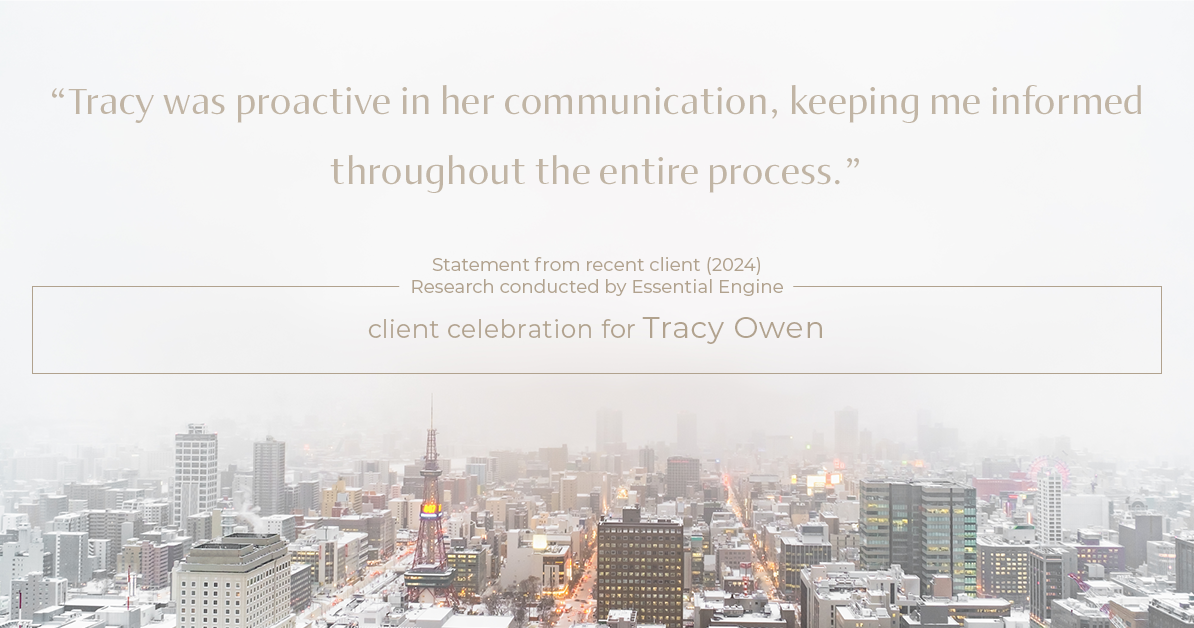 Testimonial for real estate agent Tracy Owen with Premiere Property Group, LLC in Vancouver, Washington: "Tracy was proactive in her communication, keeping me informed throughout the entire process."