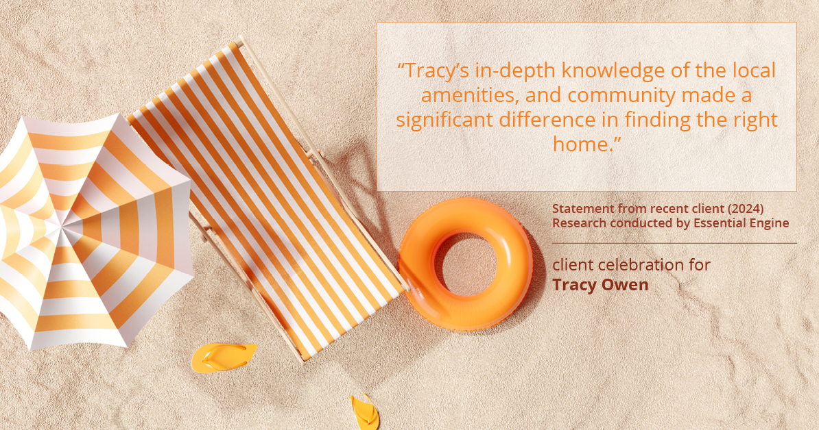 Testimonial for real estate agent Tracy Owen with Premiere Property Group, LLC in Vancouver, Washington: "Tracy's in-depth knowledge of the local amenities, and community made a significant difference in finding the right home."