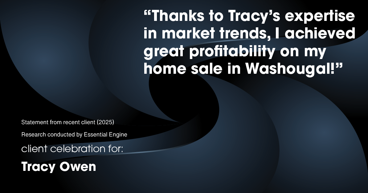 Testimonial for real estate agent Tracy Owen with Premiere Property Group, LLC in Vancouver, Washington: "Thanks to Tracy's expertise in market trends, I achieved great profitability on my home sale in Washougal!"