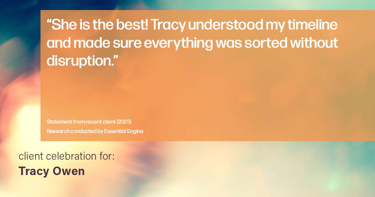 Testimonial for real estate agent Tracy Owen with Premiere Property Group, LLC in Vancouver, Washington: "She is the best! Tracy understood my timeline and made sure everything was sorted without disruption."