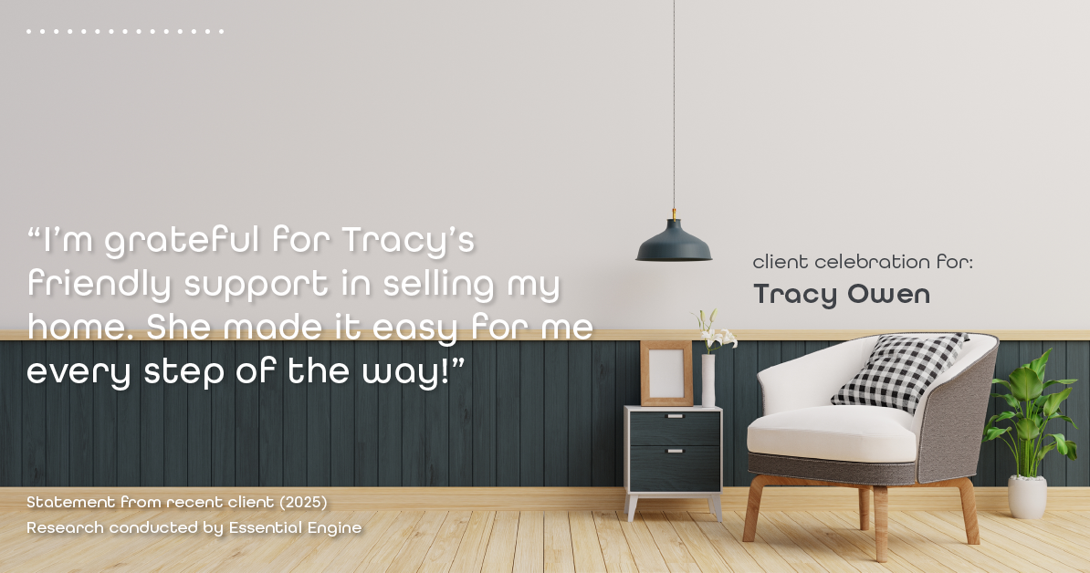 Testimonial for real estate agent Tracy Owen with Premiere Property Group, LLC in Vancouver, Washington: "I'm grateful for Tracy's friendly support in selling my home. She made it easy for me every step of the way!"
