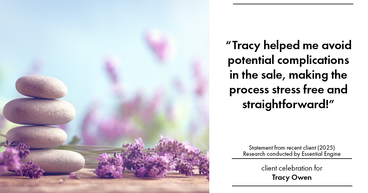 Testimonial for real estate agent Tracy Owen with Premiere Property Group, LLC in Vancouver, Washington: "Tracy helped me avoid potential complications in the sale, making the process stress free and straightforward!"