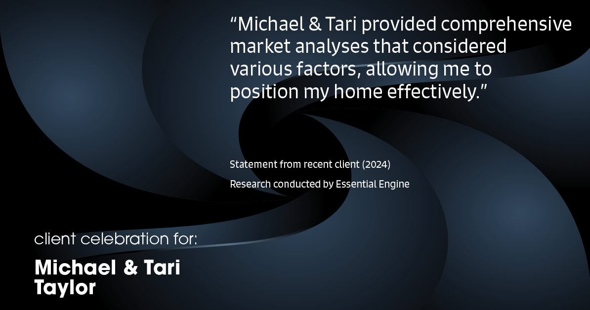 Testimonial for real estate agent Michael & Tari Taylor with PREMIER HOMES REALTY in St. Augustine, FL: "Michael & Tari provided comprehensive market analyses that considered various factors, allowing me to position my home effectively."