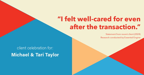 Testimonial for real estate agent Michael & Tari Taylor with PREMIER HOMES REALTY in St. Augustine, FL: "I felt well-cared for even after the transaction."