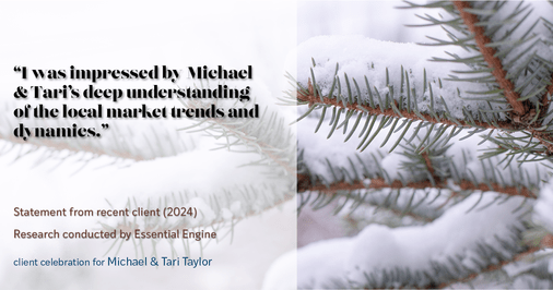 Testimonial for real estate agent Michael & Tari Taylor with PREMIER HOMES REALTY in St. Augustine, FL: "I was impressed by Michael & Tari's deep understanding of the local market trends and dynamics."