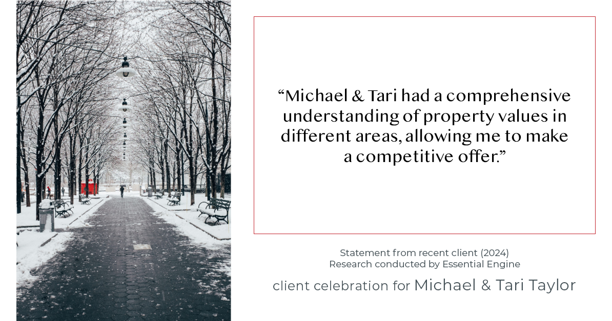 Testimonial for real estate agent Michael & Tari Taylor with PREMIER HOMES REALTY in St. Augustine, FL: "Michael & Tari had a comprehensive understanding of property values in different areas, allowing me to make a competitive offer."