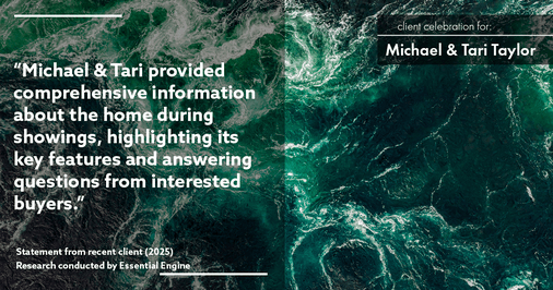 Testimonial for real estate agent Michael & Tari Taylor with PREMIER HOMES REALTY in St. Augustine, FL: "Michael & Tari provided comprehensive information about the home during showings, highlighting its key features and answering questions from interested buyers."