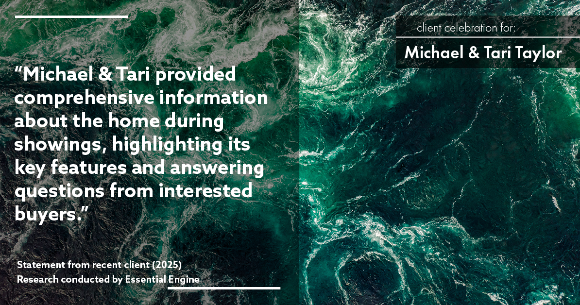 Testimonial for real estate agent Michael & Tari Taylor with PREMIER HOMES REALTY in St. Augustine, FL: "Michael & Tari provided comprehensive information about the home during showings, highlighting its key features and answering questions from interested buyers."