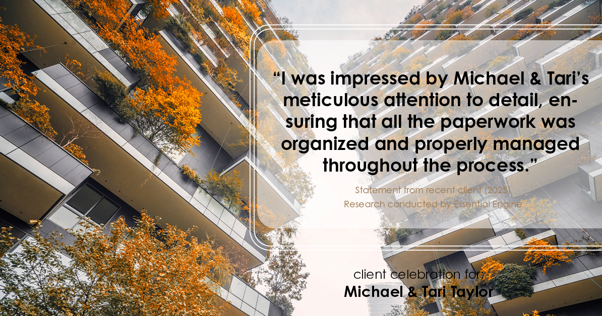 Testimonial for real estate agent Tari Taylor Kari Francom with PREMIER HOMES REALTY in St. Augustine, FL: "I was impressed by Michael & Tari's meticulous attention to detail, ensuring that all the paperwork was organized and properly managed throughout the process."