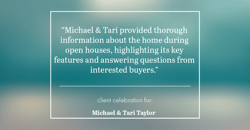 Testimonial for real estate agent Tari Taylor Kari Francom with PREMIER HOMES REALTY in St. Augustine, FL: "Michael & Tari provided thorough information about the home during open houses, highlighting its key features and answering questions from interested buyers."
