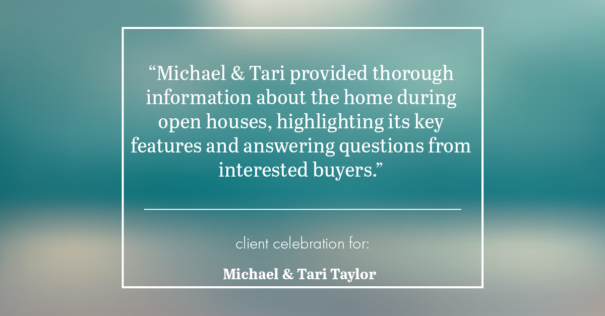 Testimonial for real estate agent Tari Taylor Kari Francom with PREMIER HOMES REALTY in St. Augustine, FL: "Michael & Tari provided thorough information about the home during open houses, highlighting its key features and answering questions from interested buyers."