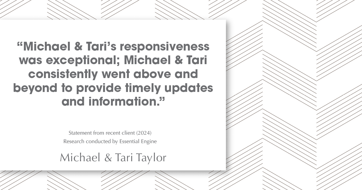 Testimonial for real estate agent Michael & Tari Taylor with PREMIER HOMES REALTY in St. Augustine, FL: "Michael & Tari's responsiveness was exceptional; Michael & Tari consistently went above and beyond to provide timely updates and information."