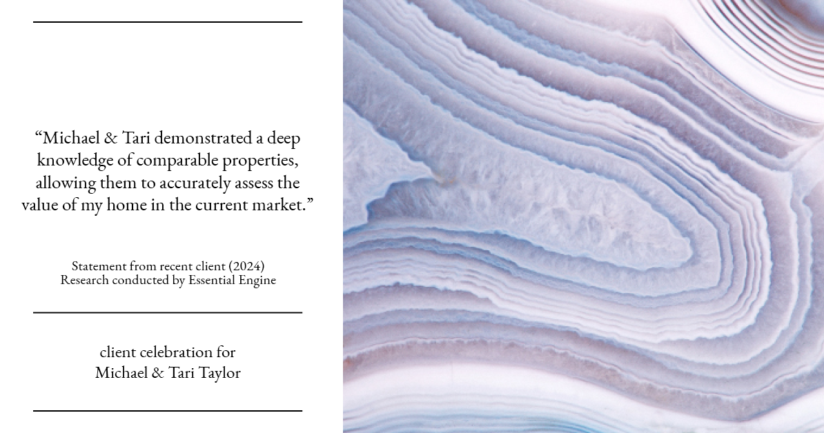 Testimonial for real estate agent Michael & Tari Taylor with PREMIER HOMES REALTY in St. Augustine, FL: "Michael & Tari demonstrated a deep knowledge of comparable properties, allowing them to accurately assess the value of my home in the current market."
