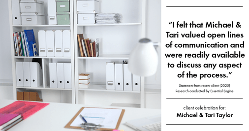 Testimonial for real estate agent Michael & Tari Taylor with PREMIER HOMES REALTY in St. Augustine, FL: "I felt that Michael & Tari valued open lines of communication and were readily available to discuss any aspect of the process."