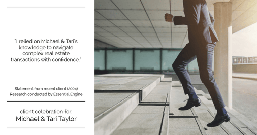 Testimonial for real estate agent Michael & Tari Taylor with PREMIER HOMES REALTY in St. Augustine, FL: "I relied on Michael & Tari's knowledge to navigate complex real estate transactions with confidence."