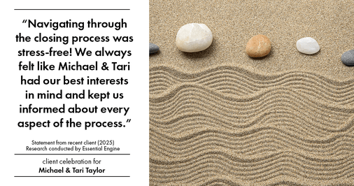 Testimonial for real estate agent Michael & Tari Taylor with PREMIER HOMES REALTY in St. Augustine, FL: "Navigating through the closing process was stress-free! We always felt like Michael & Tari had our best interests in mind and kept us informed about every aspect of the process."