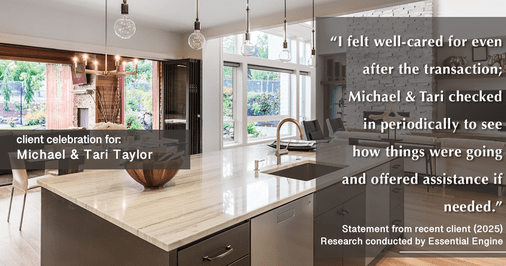 Testimonial for real estate agent Michael & Tari Taylor with PREMIER HOMES REALTY in St. Augustine, FL: "I felt well-cared for even after the transaction; Michael & Tari checked in periodically to see how things were going and offered assistance if needed."