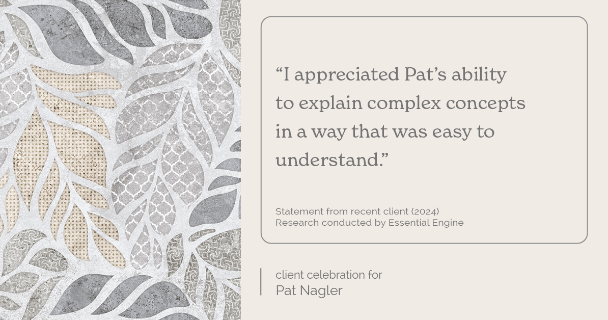 Testimonial for mortgage professional Pat Nagler with Edge Home Finance Corporation in Dallas, TX: "I appreciated Pat's ability to explain complex concepts in a way that was easy to understand."