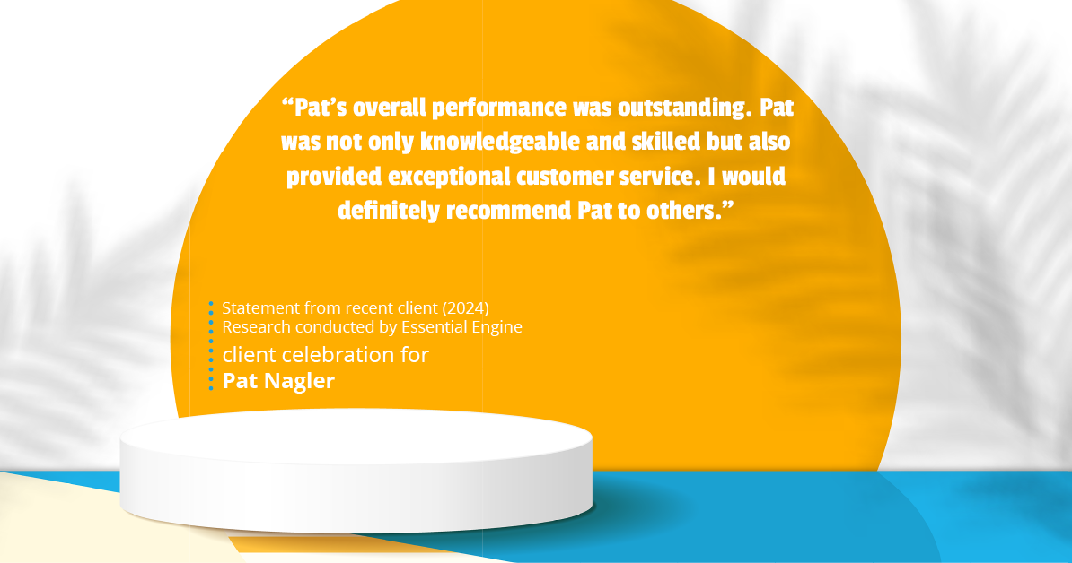 Testimonial for mortgage professional Pat Nagler with Edge Home Finance Corporation in Dallas, TX: "Pat's overall performance was outstanding. Pat was not only knowledgeable and skilled but also provided exceptional customer service. I would definitely recommend Pat to others."