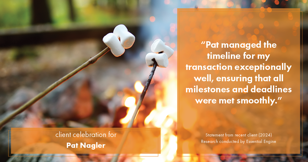 Testimonial for mortgage professional Pat Nagler with Edge Home Finance Corporation in Dallas, TX: "Pat managed the timeline for my transaction exceptionally well, ensuring that all milestones and deadlines were met smoothly."