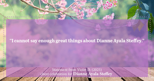 Testimonial for mortgage professional Dianne Ayala Steffey with New American Funding, LLC in San Antonio, Texas: “I cannot say enough great things about Dianne Ayala Steffey."