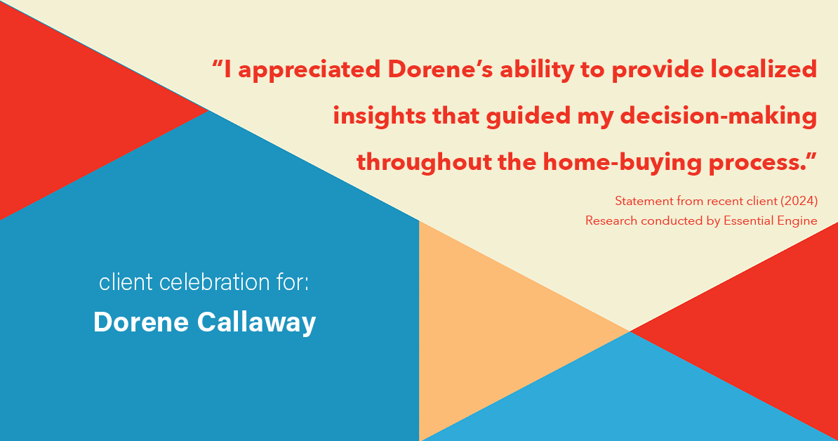 Testimonial for real estate agent Dorene Callaway with JPAR Real Estate-The Sears group in Houston, TX: "I appreciated Dorene's ability to provide localized insights that guided my decision-making throughout the home-buying process."