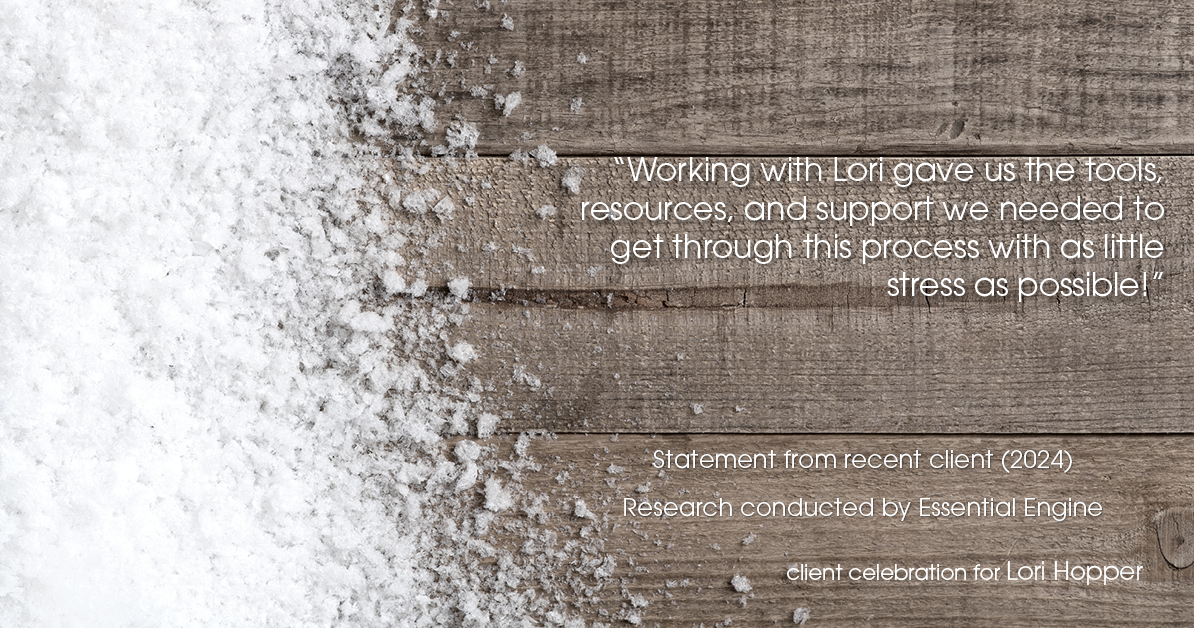 Testimonial for mortgage professional Lori Hopper with Metro Mortgage Group in Flower Mound, TX: "Working with Lori gave us the tools, resources, and support we needed to get through this process with as little stress as possible!"