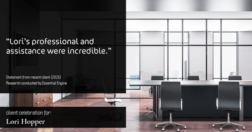 Testimonial for mortgage professional Lori Hopper with Metro Mortgage Group in Flower Mound, TX: "Lori’s professional and assistance were incredible."