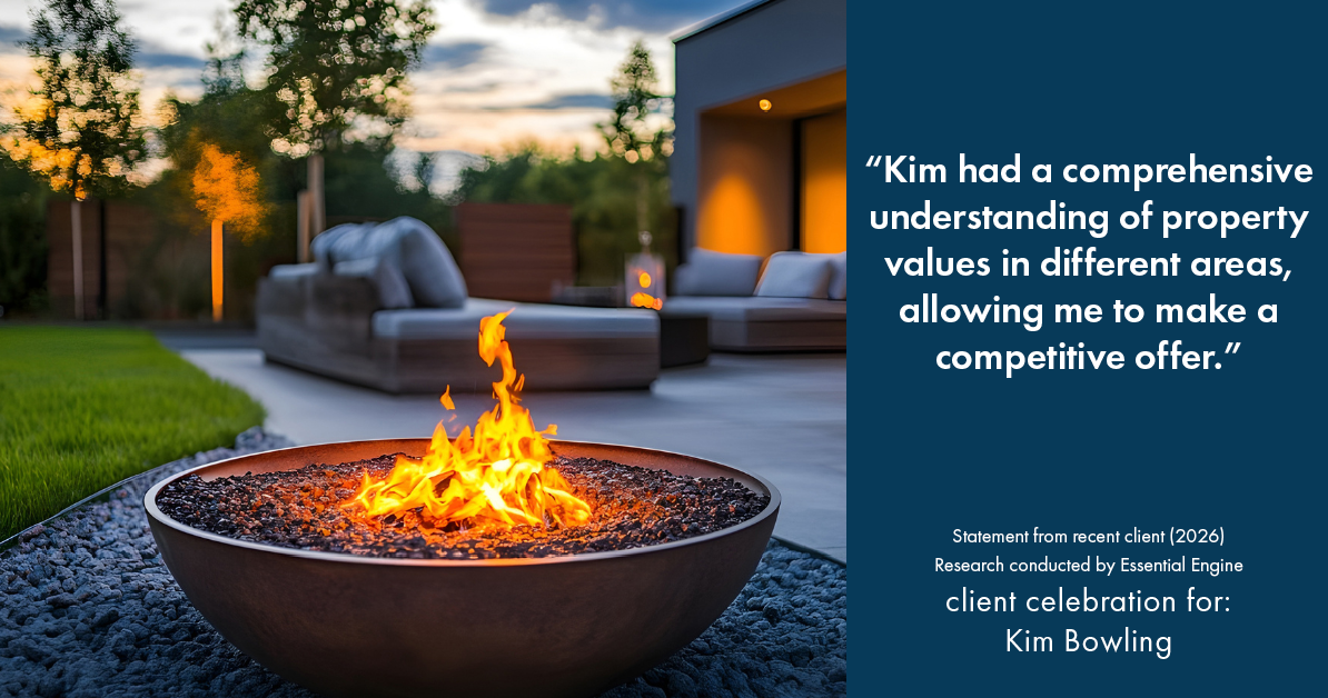 Testimonial for real estate agent Kim Bowling with Compass RE Texas, LLC in Fredericksburg, TX: "Kim had a comprehensive understanding of property values in different areas, allowing me to make a competitive offer."