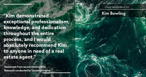 Testimonial for real estate agent Kim Bowling with Compass RE Texas, LLC in , : "Kim demonstrated exceptional professionalism, knowledge, and dedication throughout the entire process, and I would absolutely recommend Kim to anyone in need of a real estate agent."