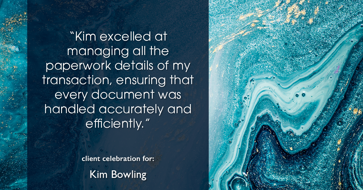 Testimonial for real estate agent Kim Bowling with Compass RE Texas, LLC in , : "Kim excelled at managing all the paperwork details of my transaction, ensuring that every document was handled accurately and efficiently."