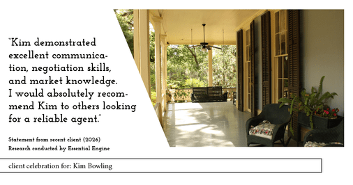Testimonial for real estate agent Kim Bowling with Compass RE Texas, LLC in Fredericksburg, TX: "Kim demonstrated excellent communication, negotiation skills, and market knowledge. I would absolutely recommend Kim to others looking for a reliable agent."
